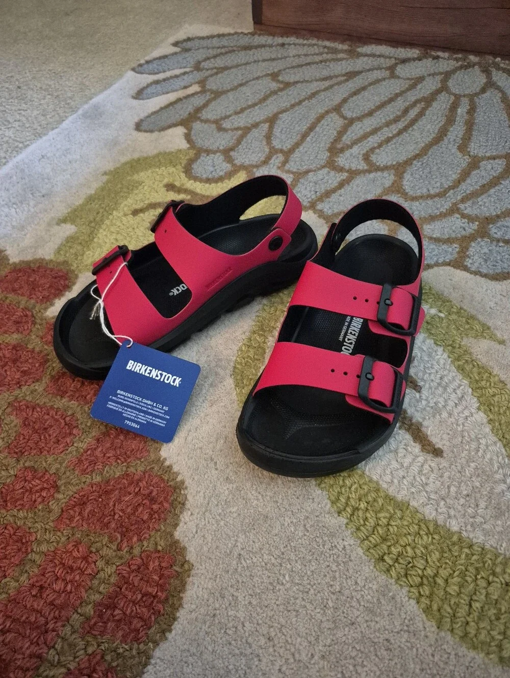 NWT Birkenstock Kids Red Birkenstock Ssndals Size 3, Mogami Birko-Flor